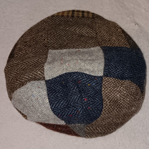 80s Hats Of Ireland Castlebar Donegal Tweed Patchwork Wool Cabbie Newsboy Hat - Picture 2 of 3